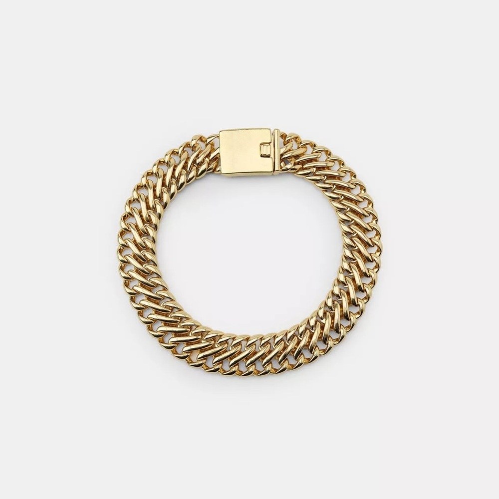NWT SOLD OUT Zara Chunky metal link chain necklace - gold, clip closure